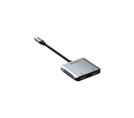 ADAP USB-C/4 EN 1 2HDMI/USB-A/USB-C FTX-CM2H8K-AG 8K/GRIS 115588