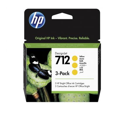 CARTUCHO DE TINTA HP 712 DE 29 ML YELLOW PACK DE 3