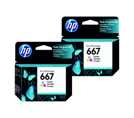 2 CARTUCHOS HP 667 TRI-COLOR 