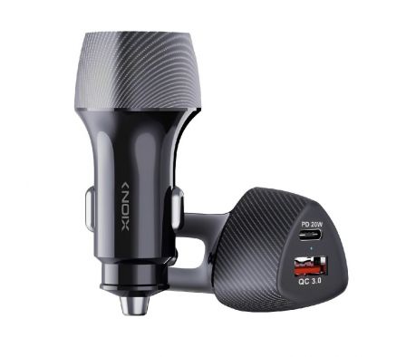 CARGADOR P/AUTO XION XI-CGCAR 20W USB-A/USB-C BLACK